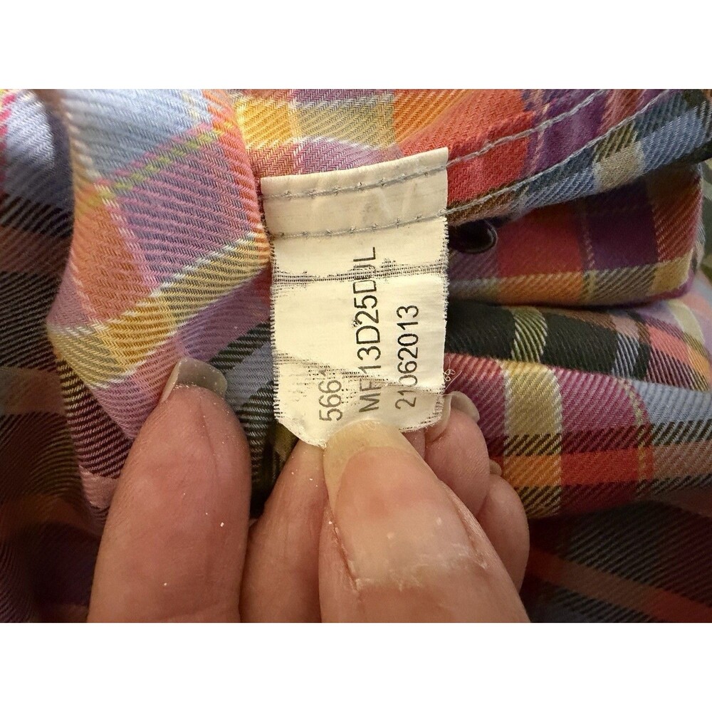 Peter Millar MF13D250L Men’s Large Multicolor Plaid Cotton Shirt Made Turkey - Picture 5 of 5